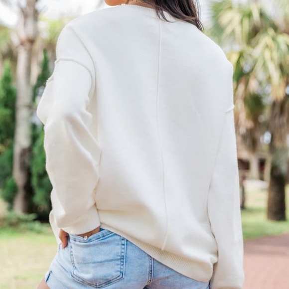 American Flag Crochet Sweater Medium NWT - Picture 2 of 4